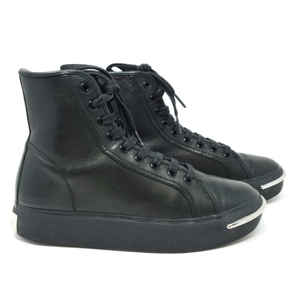 ALEXANDER WANG Pia Leather Chunky Platform Sneakers Size EU 36